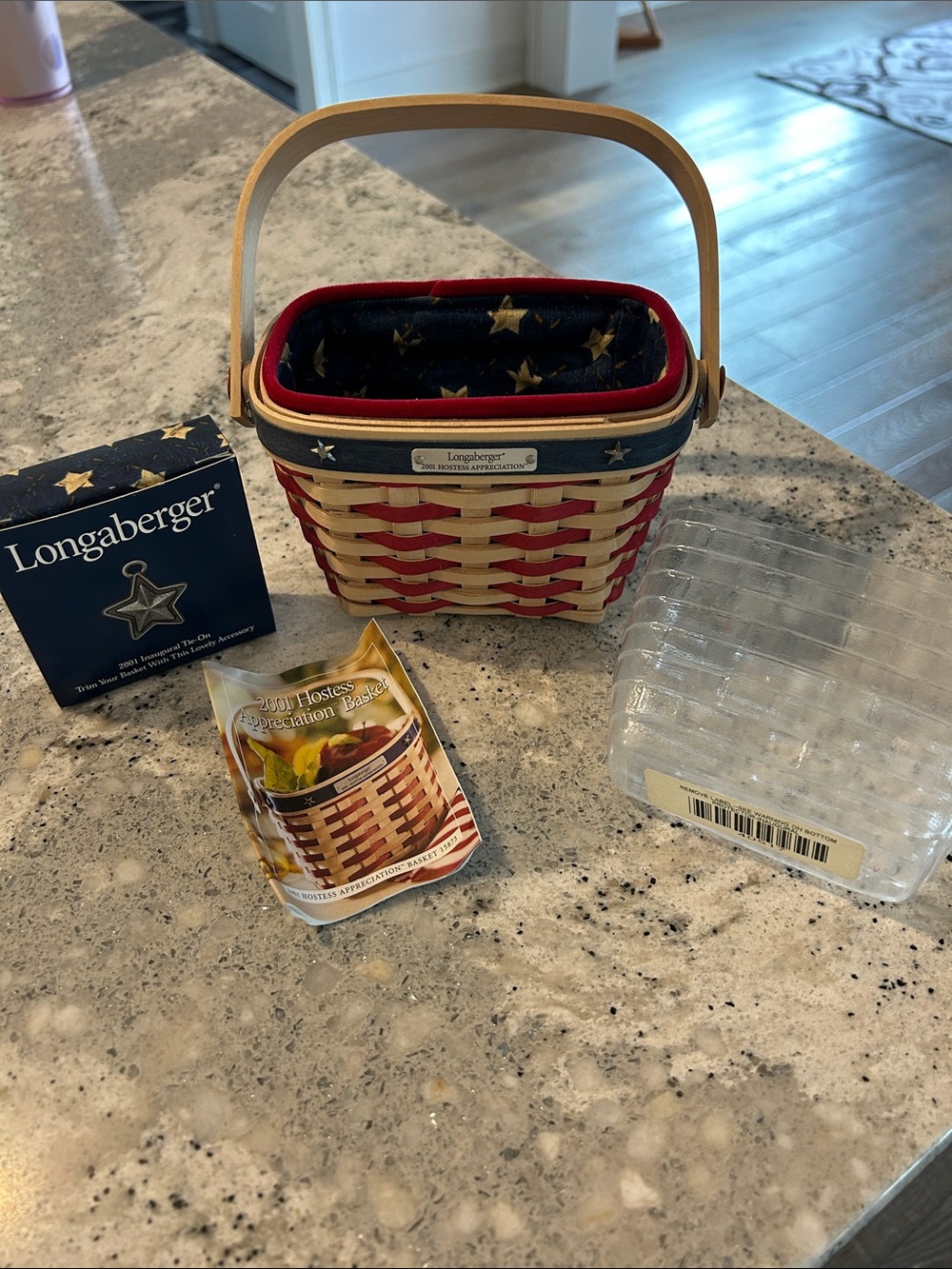 Vintage Longaberger Red, White & Blue Basket with Star Liner 🇺🇸